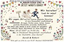 Die lustige Einladung zur Hochzeit - das Abenteuer Ehe beginnt - Ihre große gemeinsame Reise