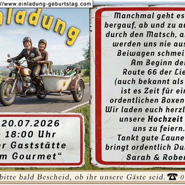 Einladungskarte Hochzeit lustig 10