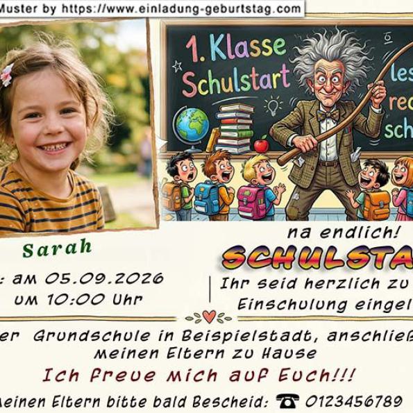 Einladung Einschulung Foto 01