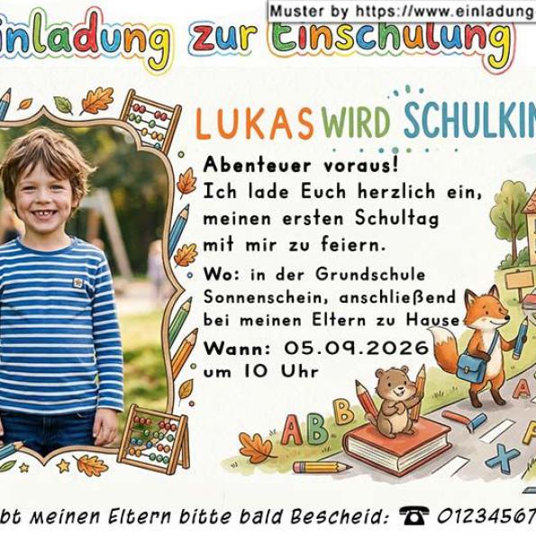 Einladung Einschulung Foto 03