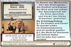 Die lustige Einladungskarte zur Konfirmation mit dem Urteilsspruch