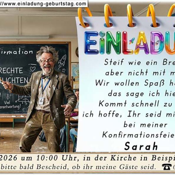 lustige Einladung Konfirmation 08