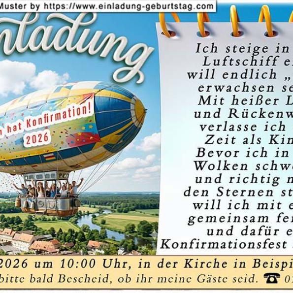 lustige Einladung Konfirmation 14
