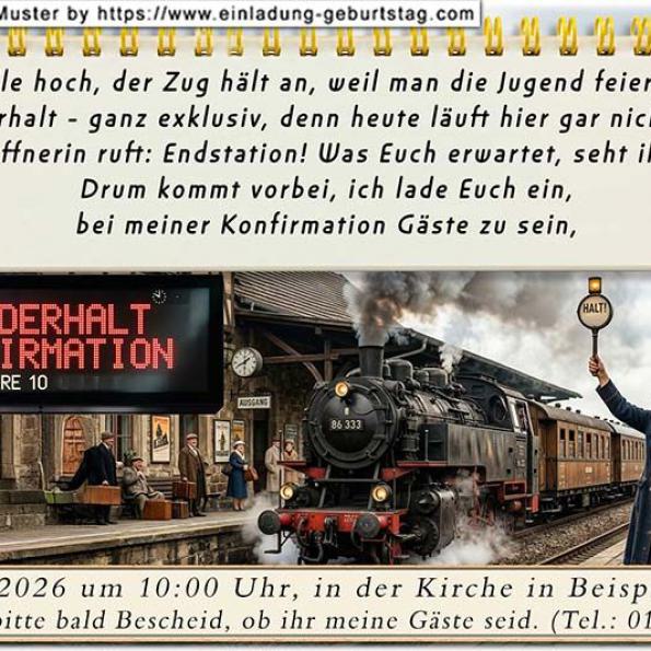 lustige Einladung Konfirmation 16