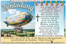 Die lustige Einladung zur Konfirmation mit dem Luftschiff