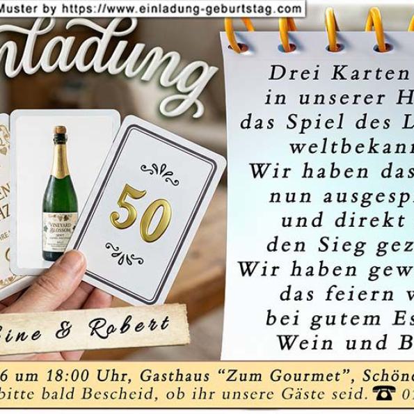 Die Einladung zur Goldenen Hochzeit mit der Eheuhr
