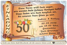 Die Einladung zur Goldenen Hochzeit mit der Filmklappe