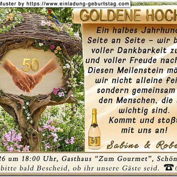 Die Einladung zur Goldenen Hochzeit mit den 3 Papierrollen