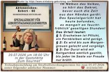 Die lustige Einladung zum Geburtstag - das Spezialgericht für Geburtstagsangelegenheiten unter dem Vorsitz von Richter Gnadenlos hat sein Urteil gesprochen.