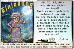 lustige Einladung Geburtstag – die vergessliche Frau – wie alt werde ich nochmal