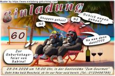 lustige Einladung Geburtstag – 2 Gorillas diskutieren