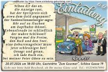 Die lustige Einladung zum Geburtstag - Einmal voll tanken an der Tankstelle treibt einem die Tränen in die Augen. Der Tankstellenseelsorger hilft.
