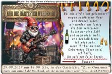 Die lustige Einladung zur Geburtstag - man sieht deutlich, bei Ihrer Feier geht die Post ab
