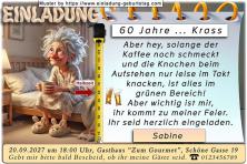 Die lustige Einladung zum Geburtstag - Eine Frau sitzt auf der Bettkante und grübelt über Ihre baldige Geburtstagsfeier.