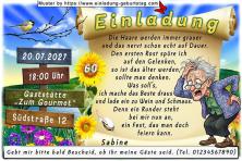Die lustige Einladung zum Geburtstag mit den Problemen des älter werdens einer Frau