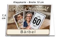 die Tischkarte als Platzkarte zum Geburtstag mit Ihrem Alter und dem Namen des Gastes