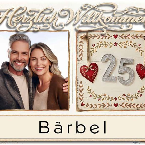 Tischkarte Silberhochzeit 01a