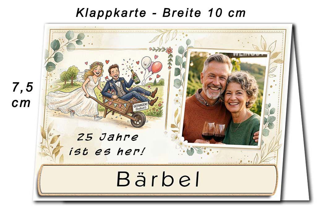 Tischkarte Silberhochzeit - Ihr Foto neben einem lustigen Bild