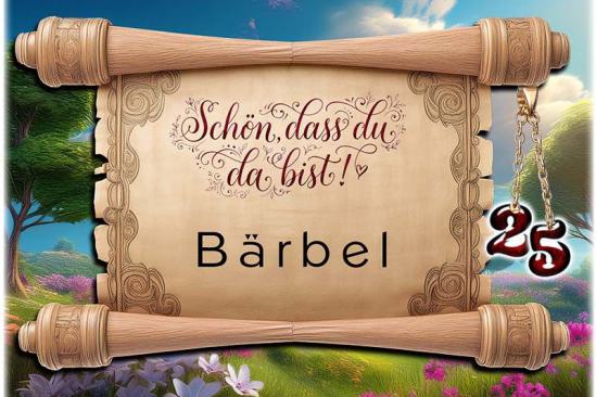 Tischkarte Silberhochzeit - die Schriftrolle mit dem Namen des Gastes