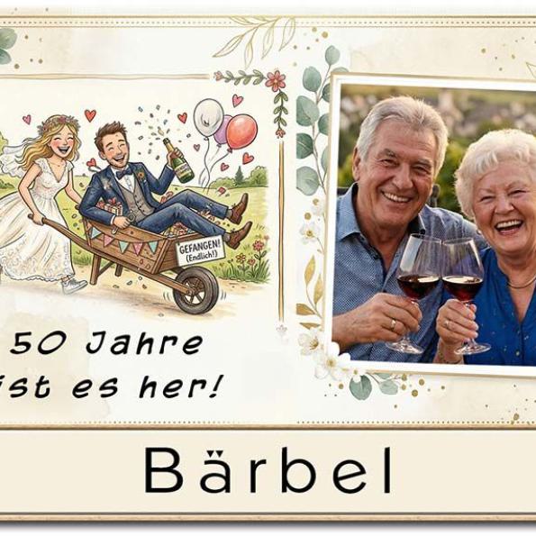 Tischkarte Goldene Hochzeit 02a