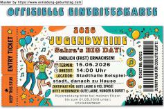 Die lustige Einladungskarte zur Jugendweihe mit den Hinweisen für die Gäste