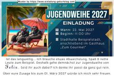 die lustige Einladung zur Jugendweihe mit 2 Gorillas im Liegestuhl