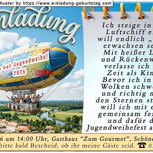 Einladung Jugendweihe lustig 05
