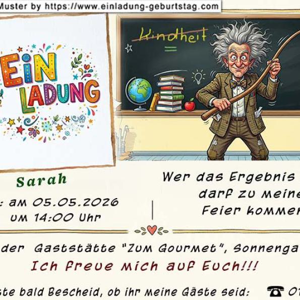 Einladung Jugendweihe lustig 15