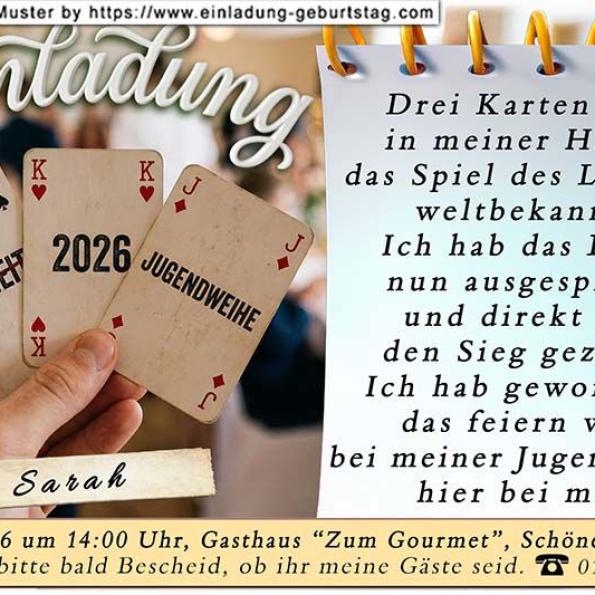Einladung Jugendweihe lustig 16