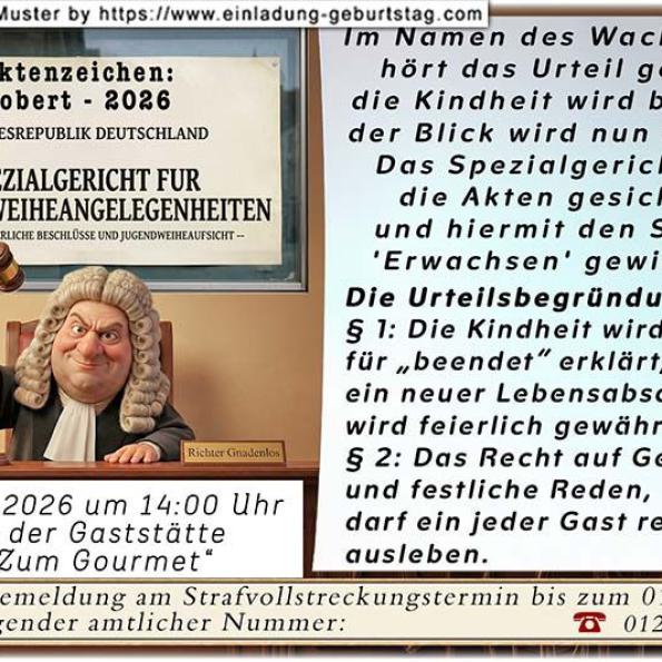 Einladung Jugendweihe lustig 26