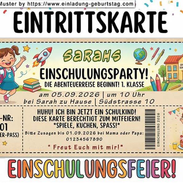 Einladung Einschulung lustig 01