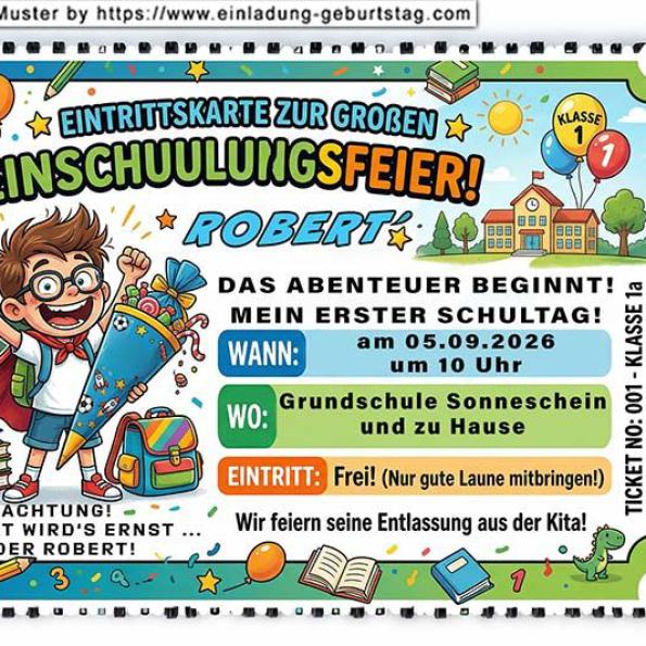 Einladung Einschulung lustig 02