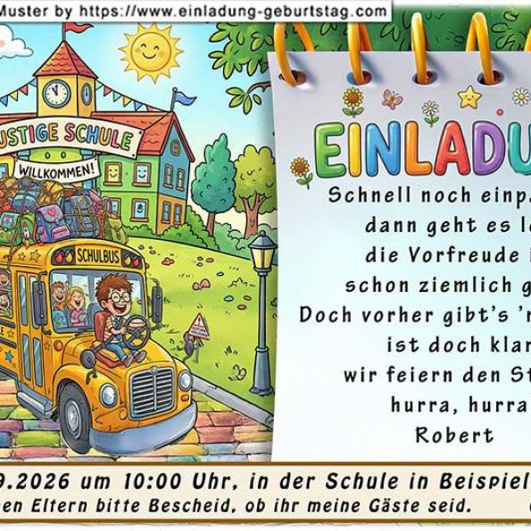 Einladung Einschulung lustig 03