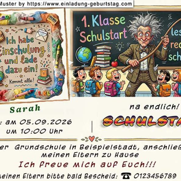 Einladung Einschulung lustig 04