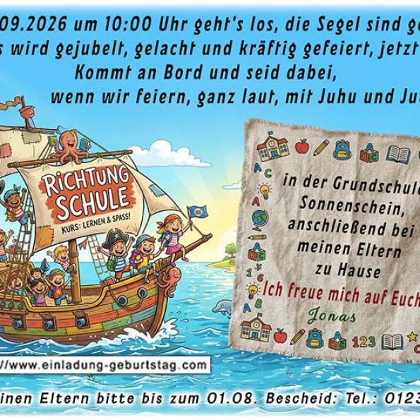 Einladung Einschulung lustig 06