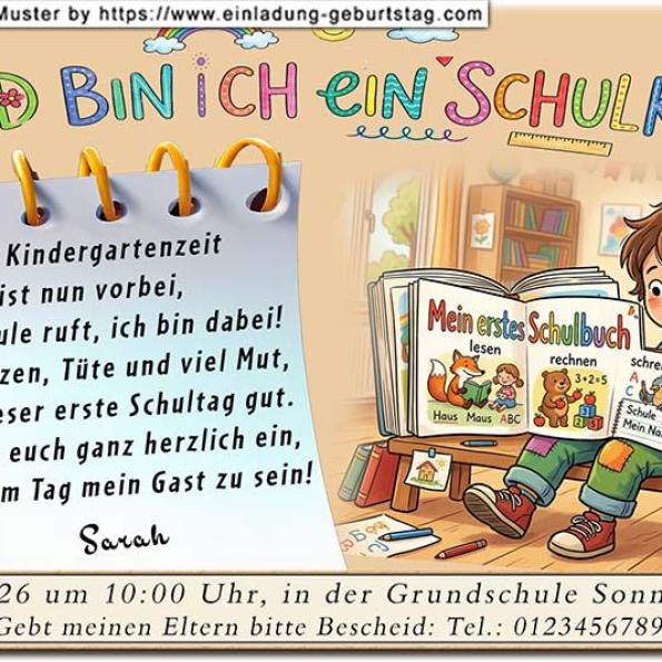 Einladung Einschulung lustig 08