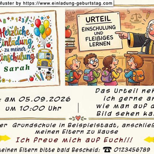 Einladung Einschulung lustig 09