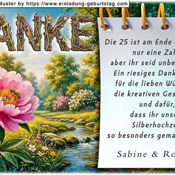Danksagung Silberhochzeit 15