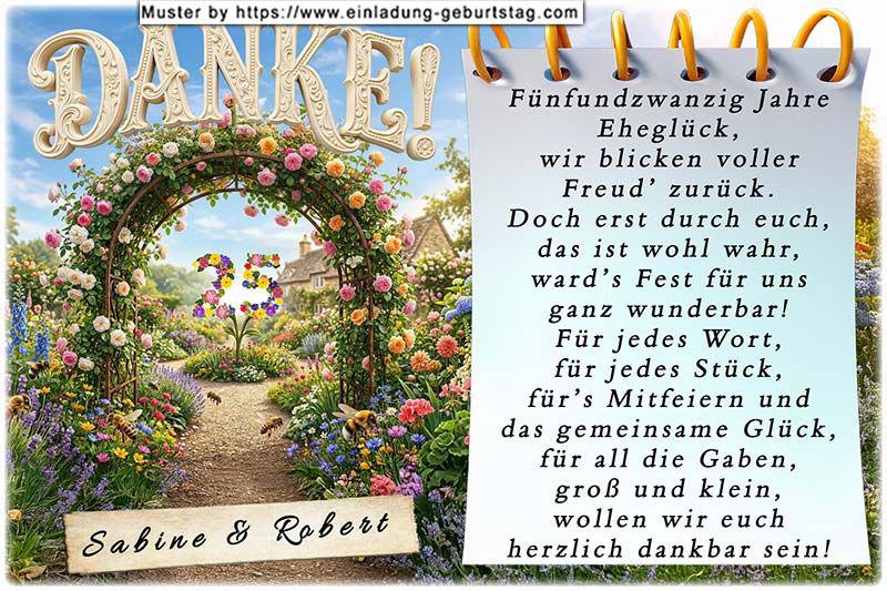 Danksagung Silberhochzeit 22