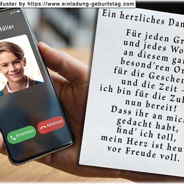 Die lustige Danksagungskarte zur Jugendweihe mit dem Verkehrszeichen