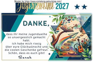 Die Danksagung zur Jugendweihe mit den beschrifteten Trittsteinen