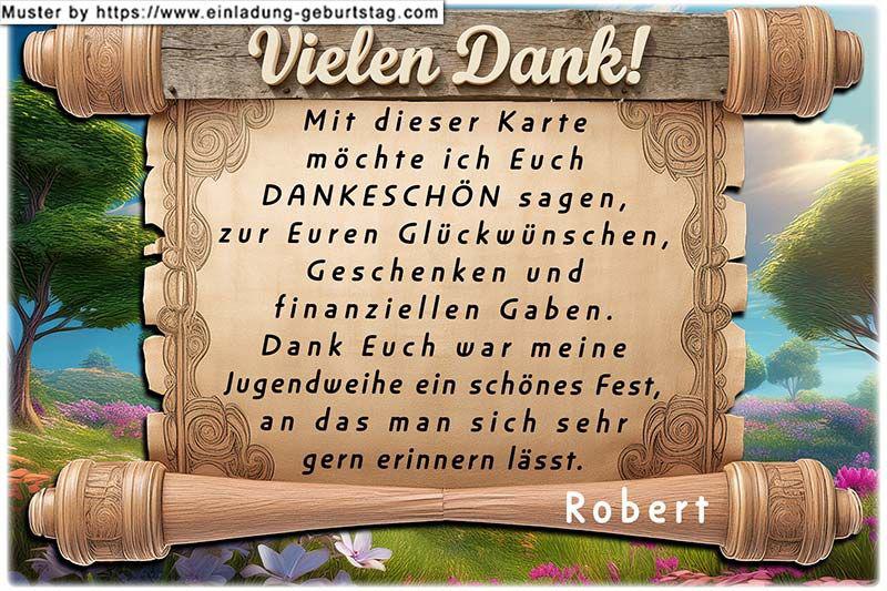 die Danksagungskarte zur Jugendweihe mit deinem Foto und der Filmklappe