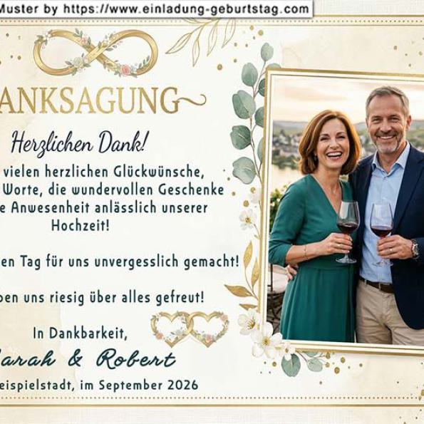 Die Dankeskarte zur Hochzeit mit dem Ortsschild - das Ende des Singlelebens