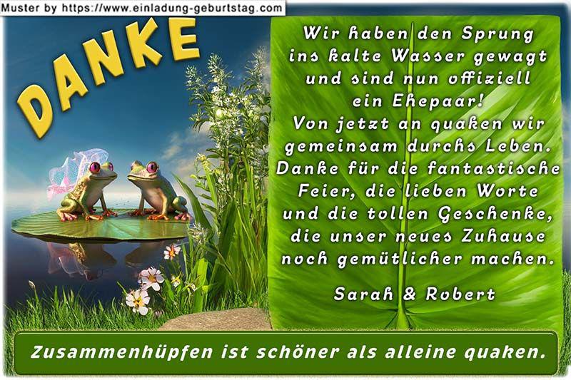 Die Dankeskarte zur Hochzeit mit Ihrem Ehewecker