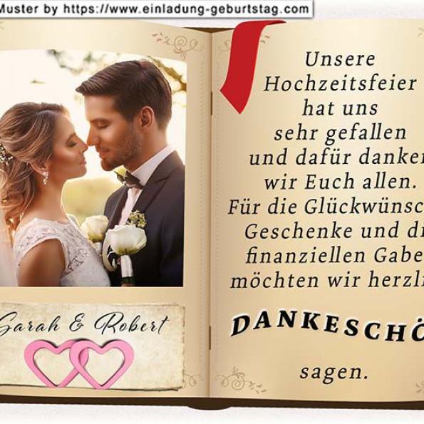 Die Dankeskarte zur Hochzeit mit dem Schriftzug Hochzeit auf einem Wegweiser