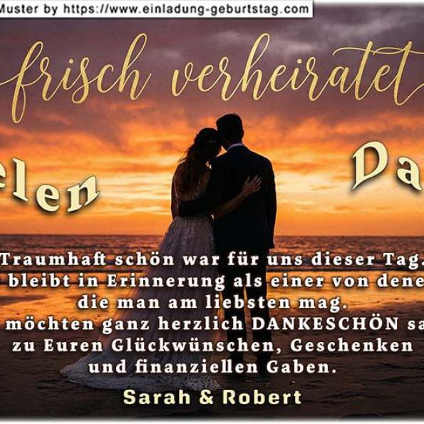 die Dankeskarte zur Hochzeit mit Ihrem Foto in einem Fenster