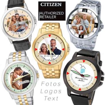 Armbanduhren für Herren mit Ihrem Foto oder Logo als Zifferblatt