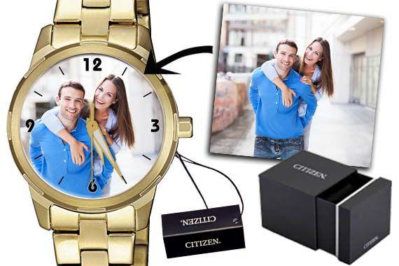 personalisierte Armbanduhr Citizen Damen Gold