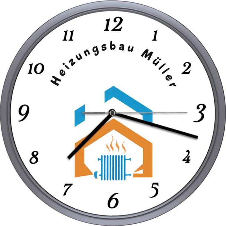 Die Wanduhr mit Funkuhrwerk zum selbst gestalten mit eigenem Zifferblatt und Firmenlogo – Variante 03