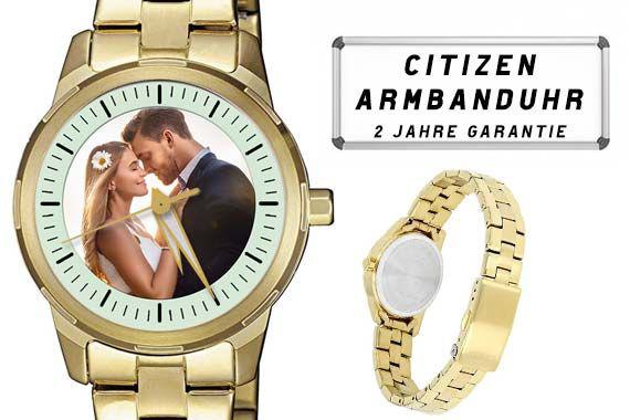 personalisierte Armbanduhr Damen Citizen Gold